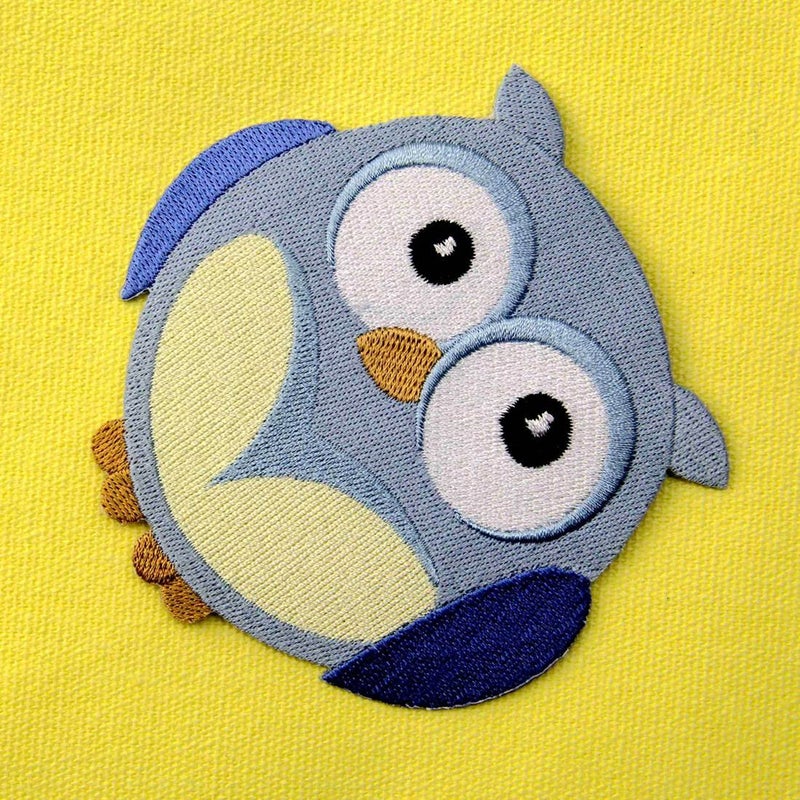 ZEGIN Wide-Eyed Baby Boy Owl Embroidered Applique Iron On Sew On Patch - Image 4